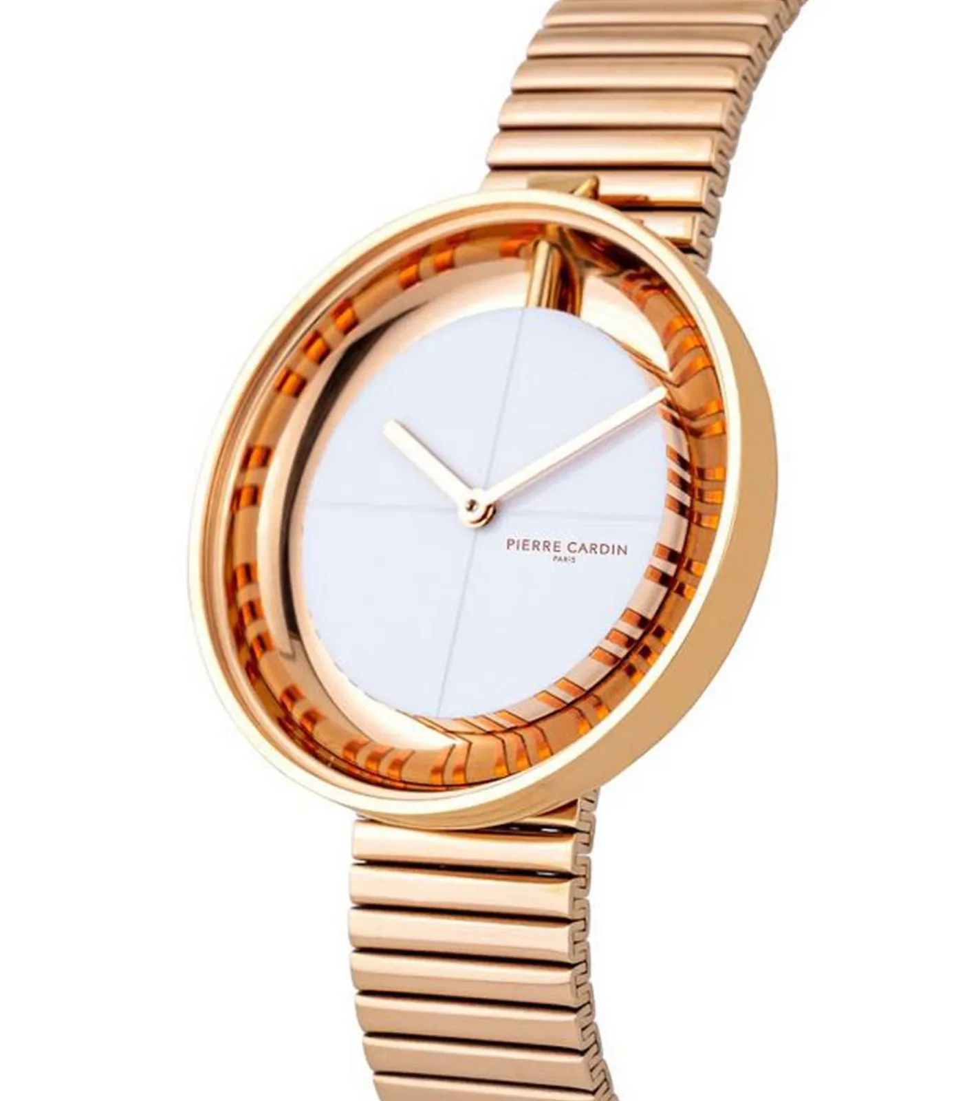 Damenuhren|Damenuhren*Pierre Cardin Damen Armband-Uhr zeitloses Ziffernblatt analoge Quarz-Uhr mit Edelstahl-Armband 3ATM 32mm CCMA.0017 Rose-Gold/Weiß
