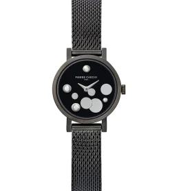 Damenuhren|Damenuhren*Pierre Cardin Damen Armband-Uhr Ziffernblatt mit silbernen Kreis-Details analoge Quarz-Uhr mit Edelstahl-Armband 3ATM 27mm CCM.0500 Grau