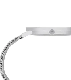 Damenuhren|Damenuhren*Pierre Cardin Damen schlichte Armband-Uhr analoge Quarz-Uhr mit Edelstahl-Armband 3ATM 39mm CBV.1006 Silber