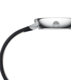 Damenuhren|Damenuhren*Pierre Cardin Damen Zweizeiger-Armband-Uhr Ziffernblatt mit silbernen Kreis-Details analoge Quarz-Uhr mit Leder-Armband 3ATM 27mm CCM.0504 Silber/Schwarz