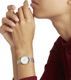 Damenuhren|Damenuhren*Pierre Cardin Damen Zweizeiger-Armband-Uhr modernes Ziffernblatt analoge Quarz-Uhr mit Edelstahl-Armband 3ATM 27mm CPI.2505 Silber