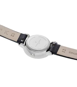 Damenuhren|Damenuhren*Pierre Cardin Damen Zweizeiger-Armband-Uhr Ziffernblatt mit silbernen Kreis-Details analoge Quarz-Uhr mit Leder-Armband 3ATM 27mm CCM.05 Silber/Schwarz/Weiß/Blau/Grau/Rosa