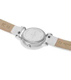 Damenuhren|Damenuhren*Pierre Cardin Damen Zweizeiger-Armband-Uhr Ziffernblatt mit silbernen Kreis-Details analoge Quarz-Uhr mit Leder-Armband 3ATM 27mm CCM.05 Silber/Schwarz/Weiß/Blau/Grau/Rosa