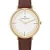 Herrenuhren|Herrenuhren*Pierre Cardin Herren analoge Quarz-Uhr mit Leder-Armband Armband-Uhr 3ATM 41mm CBV.1031 Gold/Braun/Weiß