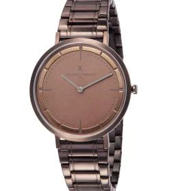 Herrenuhren|Herrenuhren*Pierre Cardin Herren Armband-Uhr mit Faltschließe analoge Quarz-Uhr mit Edelstahl-Armband 3ATM 42mm CBV.1035 Braun