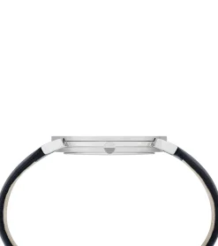 Herrenuhren|Herrenuhren*Pierre Cardin Herren Armband-Uhr analoge Quarz-Uhr mit Leder-Armband 3ATM 40mm CPI.2010 Schwarz/Silber