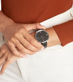 Herrenuhren|Herrenuhren*Pierre Cardin Herren Armband-Uhr analoge Quarz-Uhr mit Leder-Armband 3ATM 40mm CPI.2010 Schwarz/Silber