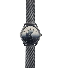 Herrenuhren|Herrenuhren*Pierre Cardin Herren Armband-Uhr mit Multi-Ziffernblatt und Farbverlauf analoge Quarz-Uhr mit Edelstahl-Armband 3ATM 44mm CPI.2059 Silber/Blau