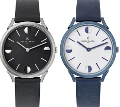 Herrenuhren|Herrenuhren*Pierre Cardin Herren Armband-Uhr analoge Quarz-Uhr mit Leder-Armband 3ATM 40mm Schwarz oder Blau