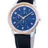 Herrenuhren|Herrenuhren*Pierre Cardin Herren Armband-Uhr mit farblichem Multi-Ziffernblatt analoge Quarz-Uhr mit Leder-Armband 3ATM 44mm CPI.2063 Schwarz/Silber/Blau/Rosegold