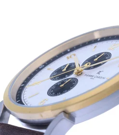 Herrenuhren|Herrenuhren*Pierre Cardin Herren Armband-Uhr mit Multi-Ziffernblatt analoge Quarz-Uhr mit Leder-Armband 3ATM 44mm in Braun/Gold/Silber oder Schwarz/Silber/Blau/Rosegold