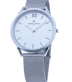 Herrenuhren|Herrenuhren*Pierre Cardin Herren Armband-Uhr analoge Quarz-Uhr mit Edelstahl-Armband 3ATM 40mm CPI.2067 Silber