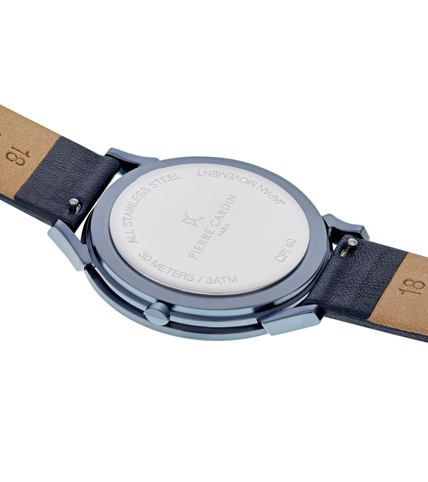 Herrenuhren|Herrenuhren*Pierre Cardin Herren Armband-Uhr analoge Quarz-Uhr mit Leder-Armband 3ATM 40mm CPI.2009 Blau/Silber