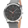 Herrenuhren|Herrenuhren*Pierre Cardin Herren Armband-Uhr mit Multi-Ziffernblatt analoge Quarz-Uhr mit Leder-Armband 3ATM 44mm CPI.2025 Grau/Silber