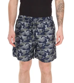 Nachtwäsche & Bademode*Pierre Cardin Herren Camouflage Schwimm-Hose Badehose Schwimm-Shorts LA203937 Blau/Khaki-Grün