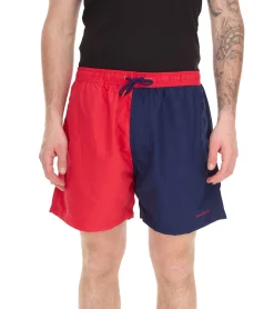 Nachtwäsche & Bademode*Pierre Cardin Herren Schwimm-Hose Badehose modische Schwimm-Shorts LA205027 Rot/Navy