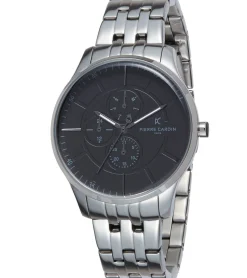 Herrenuhren|Herrenuhren*Pierre Cardin Herren zeitlose Armband-Uhr mit Faltschließe analoge Quarz-Uhr mit Edelstahl-Armband 3ATM 42mm A.PC902731F108 Silber