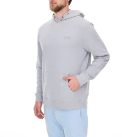Pullover & Sweater*PLAYBOY Herren Baumwoll-Pullover Langarm-Shirt mit Kapuze Hoodie Schwarz oder Grau meliert
