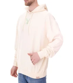 Pullover & Sweater*PLAYBOY Herren Kapuzen-Pullover mit großem Rücken-Print der Juli/August Ausgabe 2015 Langarm-Shirt Baumwoll-Pullover DFPBHD1012 Beige