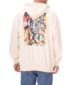 Pullover & Sweater*PLAYBOY Herren Kapuzen-Pullover mit großem Rücken-Print der Juli/August Ausgabe 2015 Langarm-Shirt Baumwoll-Pullover DFPBHD1012 Beige