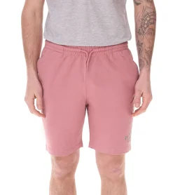 Sportunterbekleidung|Jogginghosen & Fitnessmode*PLAYBOY x DEF Herren Sweat-Shorts mit kleinem Schriftzug "CASA " Sport-Shorts Jogger kurze Hose DFPBSH1001 Rosa