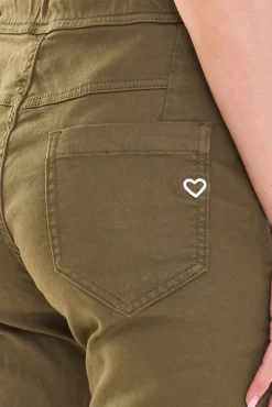 Shorts & Bermudas*PLEASE Damen Stoff-Shorts kurze Hose mit Bindeband Bermuda 45331929 Khaki