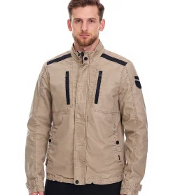 Jacken & Mäntel*PME LEGEND RIPPACK 2.0 Herren stylische Baumwoll-Jacke trendige Übergangs-Jacke mit Stehkragen PJA2202197 8013 Braun/Schwarz
