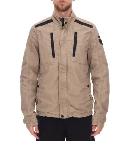 Jacken & Mäntel*PME LEGEND RIPPACK 2.0 Herren stylische Baumwoll-Jacke trendige Übergangs-Jacke mit Stehkragen PJA2202197 8013 Braun/Schwarz