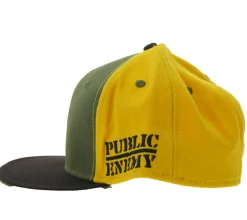 Caps & Mützen*BioworldMerch PUBLIC ENEMY Unisex Flatrim-Cap mit Logo-Stickerei Baseball-Cap TC109818PE Grün/Schwarz/Orange