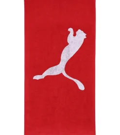 Handtücher*PUMA Baumwoll-Badetuch Frottee-Handtuch mit großem Marken-Logo 50cm x 100cm 054553 02 Rot