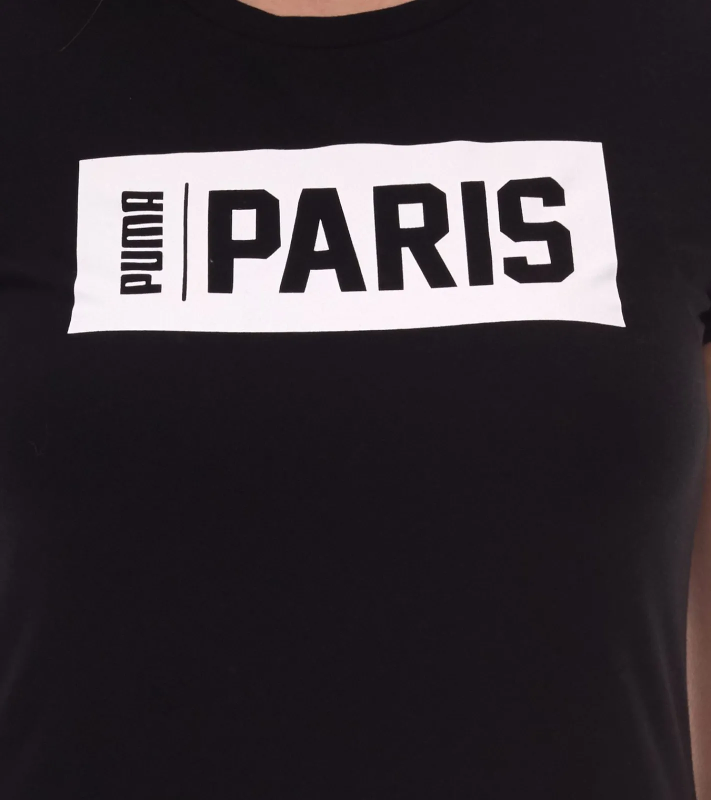 Fitnessmode & Jogginghosen|Tops & T-Shirts*PUMA City Damen Baumwoll-Shirt mit Praha/Prag, Paris, Wien oder Madrid Schriftzug Kurzarm-Shirt Rundhals-Shirt 575957 Weiß oder Schwarz