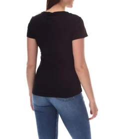 Fitnessmode & Jogginghosen|Tops & T-Shirts*PUMA City Damen Baumwoll-Shirt mit Madrid Schriftzug Kurzarm-Shirt Rundhals-Shirt 575957 15 Schwarz/Weiß