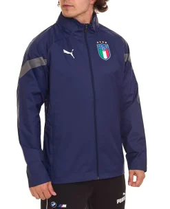 Sportoberbekleidung|Jacken & Mäntel*PUMA Italien 2022 Herren Trainingsjacke mit versteckter Kapuze All-Wetter-Jacke rainCELL 767068 04 Blau