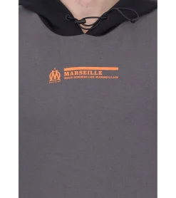 Pullover & Sweater|Ballsport*PUMA OLYMPIQUE DE MARSEILLE Herren Kapuzen-Pullover nachhaltiger Baumwoll-Hoodie mit Logo-Schriftzug 771970 10 Schwarz/Grau