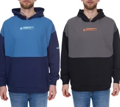 Pullover & Sweater|Ballsport*PUMA OLYMPIQUE DE MARSEILLE Herren Kapuzen-Pullover nachhaltiger Baumwoll-Hoodie mit Logo-Schriftzug 771970 Blau oder Schwarz
