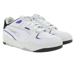 Sneaker & Turnschuhe|Turnschuhe & Sneaker*PUMA SLIPSTREAM Echtleder-Schuhe im Retro-Vibe Freizeit-Sneaker mit farbigen Akzenten Schnür-Schuhe 39326602 Weiß/Lila