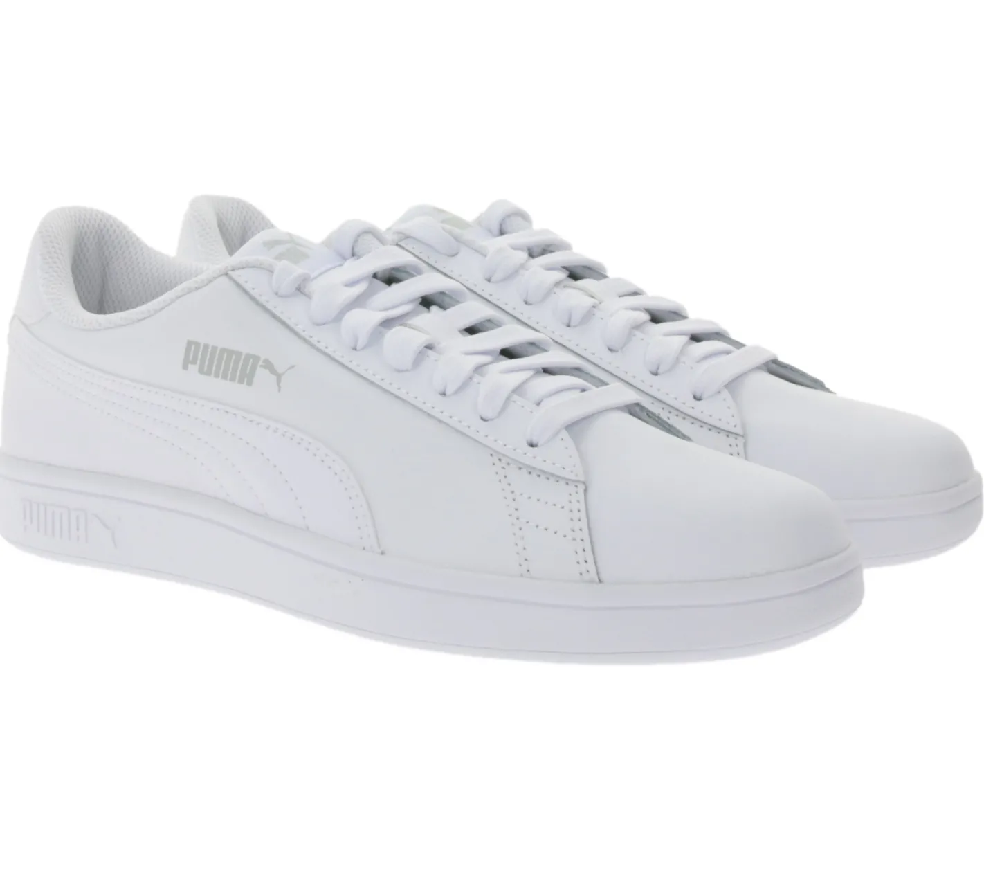 Sneaker & Turnschuhe|Turnschuhe & Sneaker*PUMA Smash V2 Freizeit-Sneaker im Tennis-Look Leder-Turnschuhe Basic-Schuhe Schnür-Schuhe 365215 07 Weiß