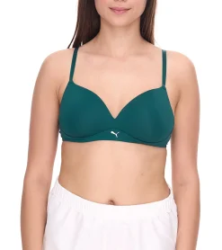 Unterwäsche|Sportoberbekleidung*PUMA Soft Bra Damen Sport-BH sitzender Trainings-Bustier 935020 10 Grün