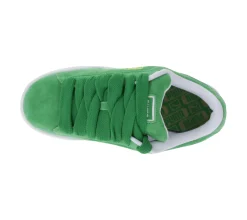 Turnschuhe|Sneaker & Turnschuhe*PUMA Suede XL Kinder Sneaker Echtleder-Schuhe Damen Skater-Schuhe mit Wechselfußbett Low-Top 396577 12 Grün/Weiß