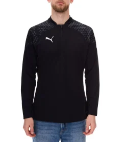 Pullover & Sweater|Sportunterbekleidung*PUMA teamCup Herren Troyer-Pullover oder Jogging-Hose mit DryCell-Technologie Trainings-Shirt grafischem Design Sport-Hose Fitness-Pullover Sport-Ausrüstung Schwarz