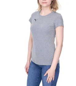 Fitnessmode & Jogginghosen|Tops & T-Shirts*PUMA TeamGoal23 Damen T-Shirt Sport-Shirt Baumwoll-Shirt mit Logo-Patch Fitness-Shirt 657085 Grau, , Blau oder Schwarz Rot