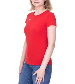 Fitnessmode & Jogginghosen|Tops & T-Shirts*PUMA TeamGoal23 Damen T-Shirt Sport-Shirt Baumwoll-Shirt mit Logo-Patch Fitness-Shirt 657085 01 Rot