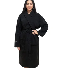 Bademode & Nachtwäsche|Nachtwäsche & Bademode*PUMA Unisex Bademantel mit zwei offenen Seitentaschen Morgen-Mantel 660008 03 Schwarz