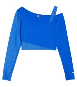 Tops & T-Shirts*PUMA x Mercedes-Benz AMG Petronas F1 Damen Longsleeve Crop Top Sport-Shirt Sommer-Shirt 701225490 003 Blau