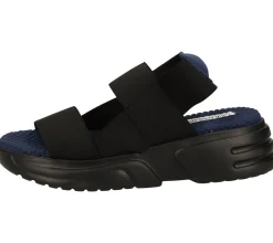 Zehentrenner & Sandalen*RAPISARDI FUOCO EL Damen Sommer-Schuhe Riemen-Sandale Plateau-Schuhe Made in Italy Schwarz