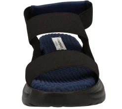 Zehentrenner & Sandalen*RAPISARDI FUOCO EL Damen Sommer-Schuhe Riemen-Sandale Plateau-Schuhe Made in Italy Schwarz