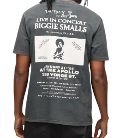 T-Shirts & Tank Tops*RE:COVERED X Biggie Smalls Herren Baumwoll-Shirt mit 1995 Ready to die tour 1995 Konzert Werbung T-Shirt Alltags-Shirt Kurzarm-Shirt MMLVN221 Grau