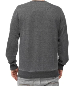 Pullover & Sweater*RE:COVERED X BSA Herren Rundhals-Pullover mit 窶寂"-Print Langarm-Shirt Sweat-Shirt MMBSA301 Grau