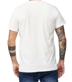 T-Shirts & Tank Tops*RE:COVERED X BUDWEISER Herren T-Shirt mit großem Six Pack-Print Baumwoll-Shirt Kurzarm-Shirt MMABI403 Ecru-Weiß