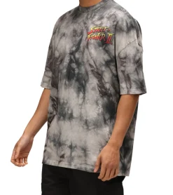 T-Shirts & Tank Tops*RE:COVERED X CAPCOM Herren T-Shirt mit Street Fighter Blanka-Print Baumwoll-Shirt Rundhals-Shirt MMDIF1880 Grau